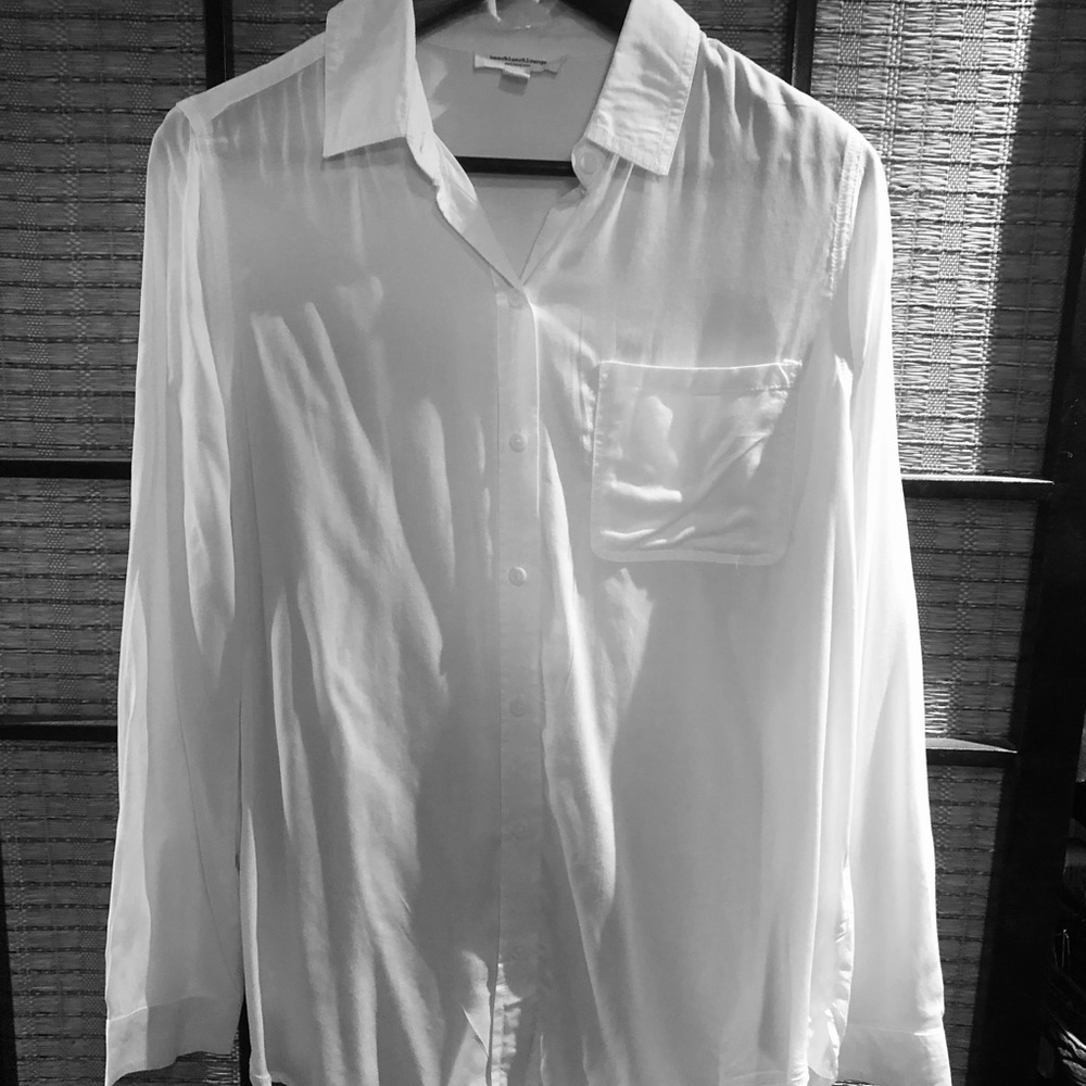 Beach Lunch Lounge Collection white long Women’s dress shirt.